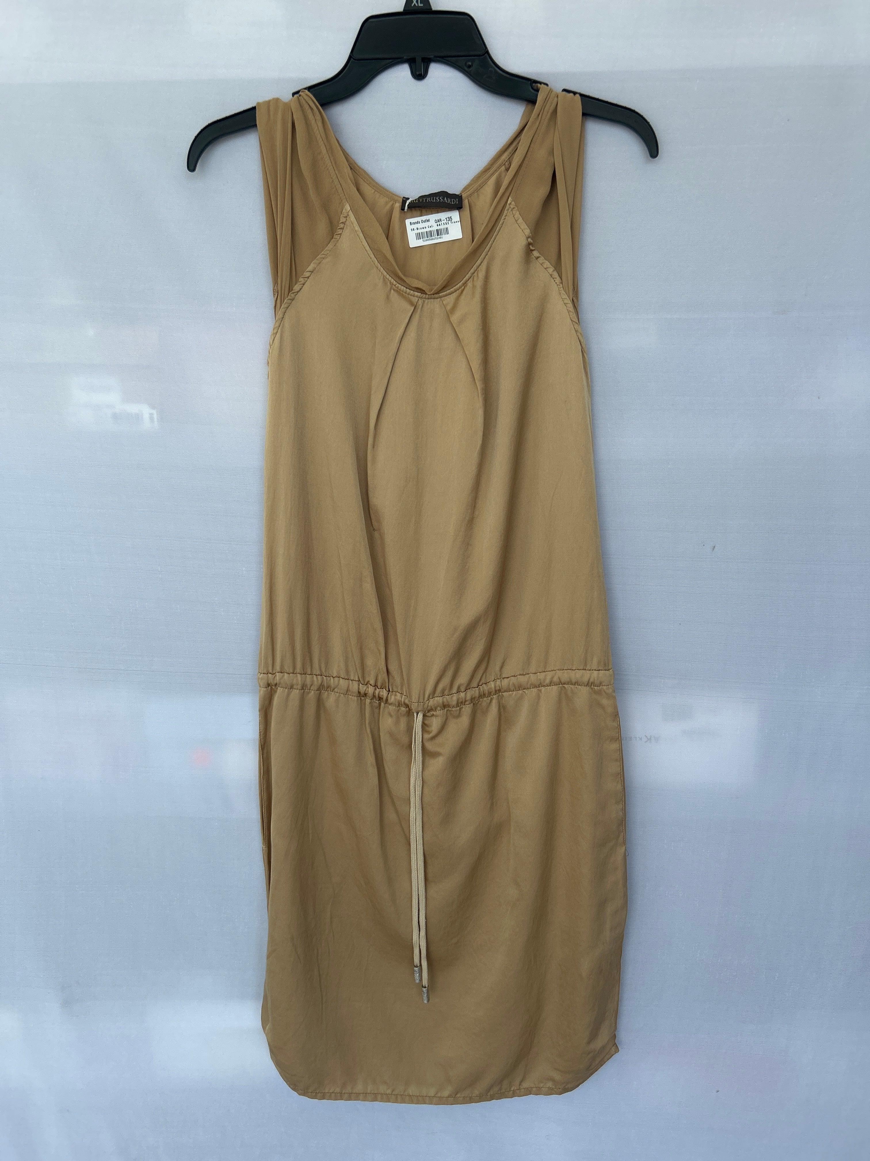 فستان نسائي بدون أكمام من Trussardi باللون البني 38-661535
