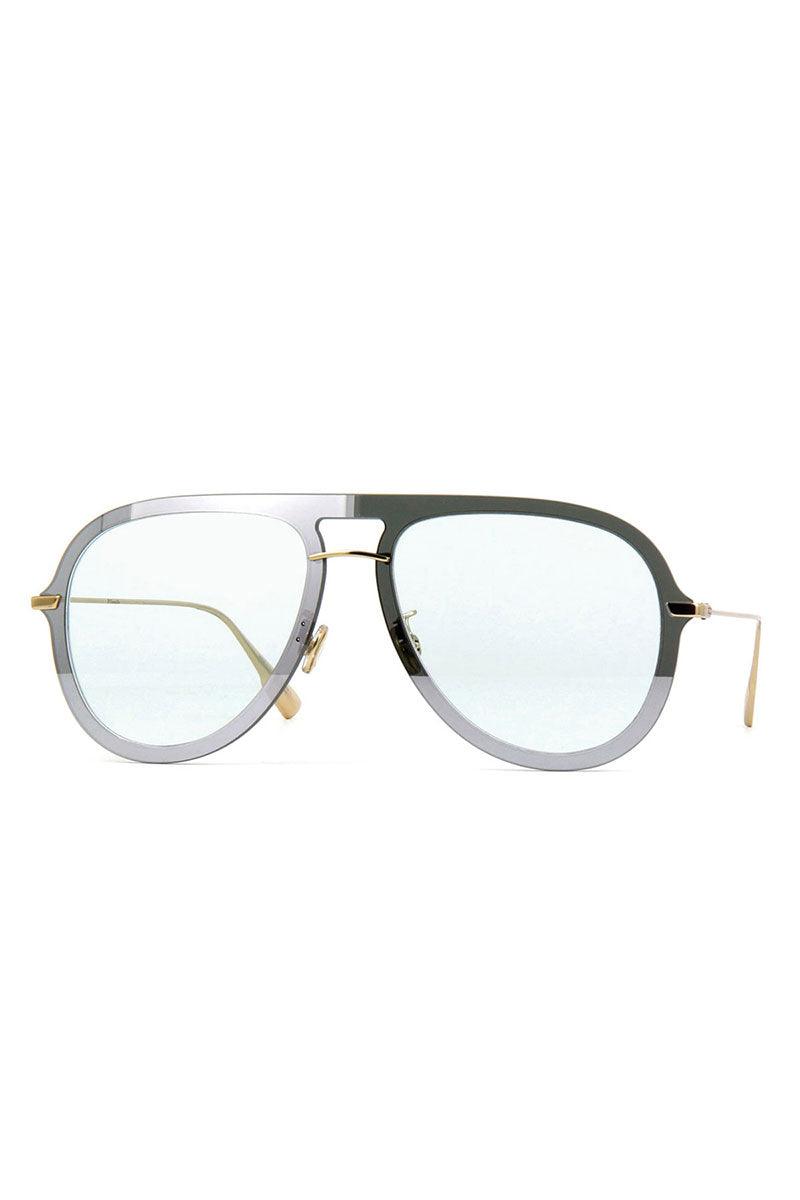 Chirstian Dior Silver Green Aviator 57mm Sunglasses VGVA9 57*17 145