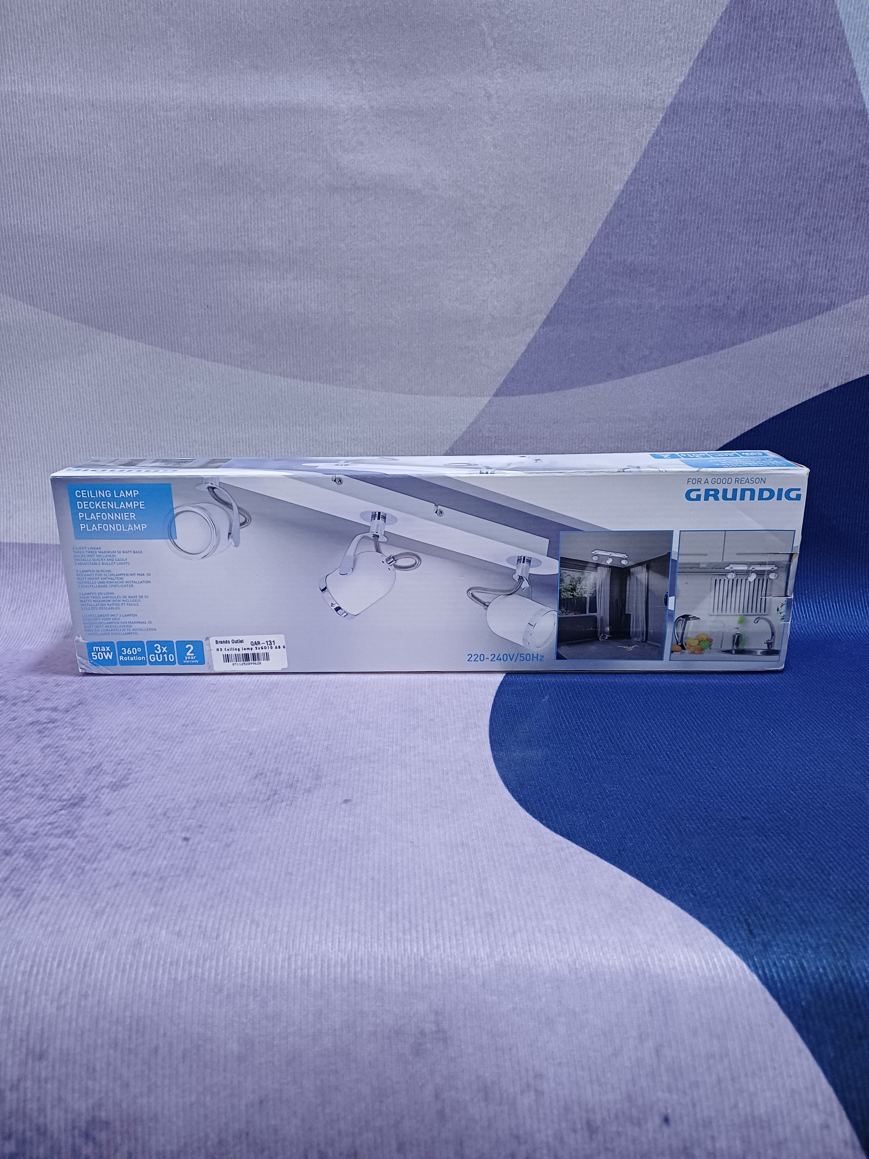H3 Ceiling lamp 3xGO10 AB Grundig max50w 360rotat. excl.bulbs