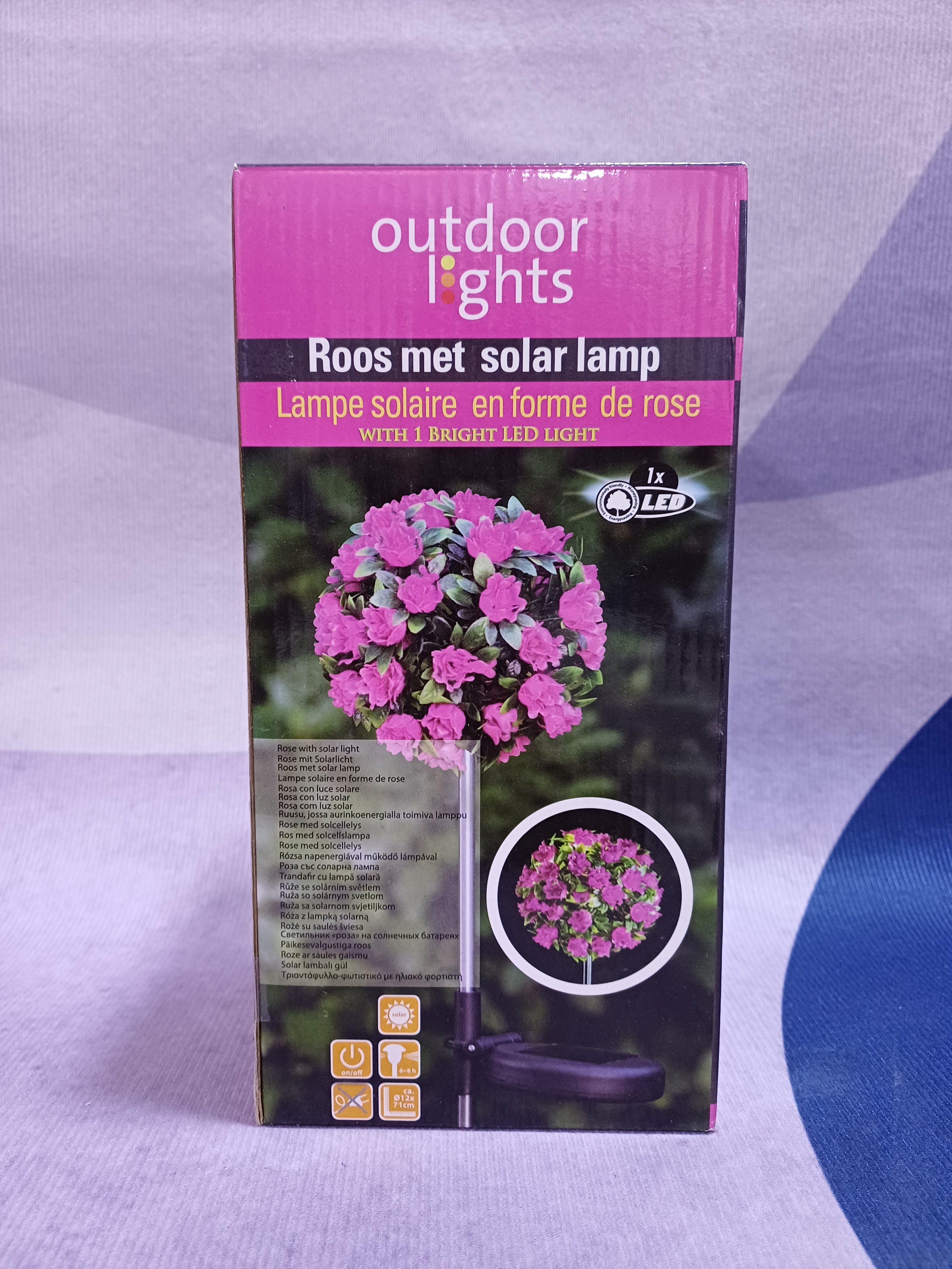 Solar light led rose 12x71cm