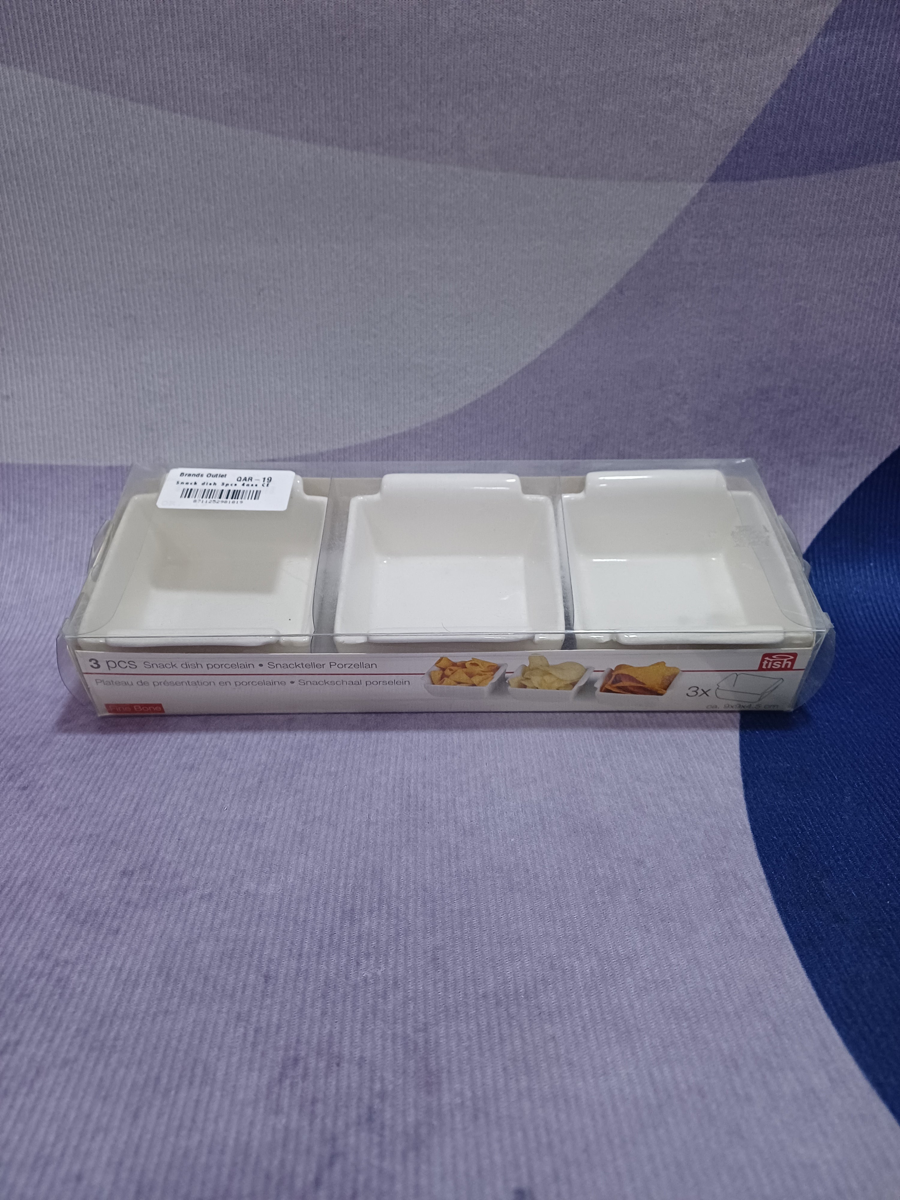 Snack dish 3pcs 4ass CE