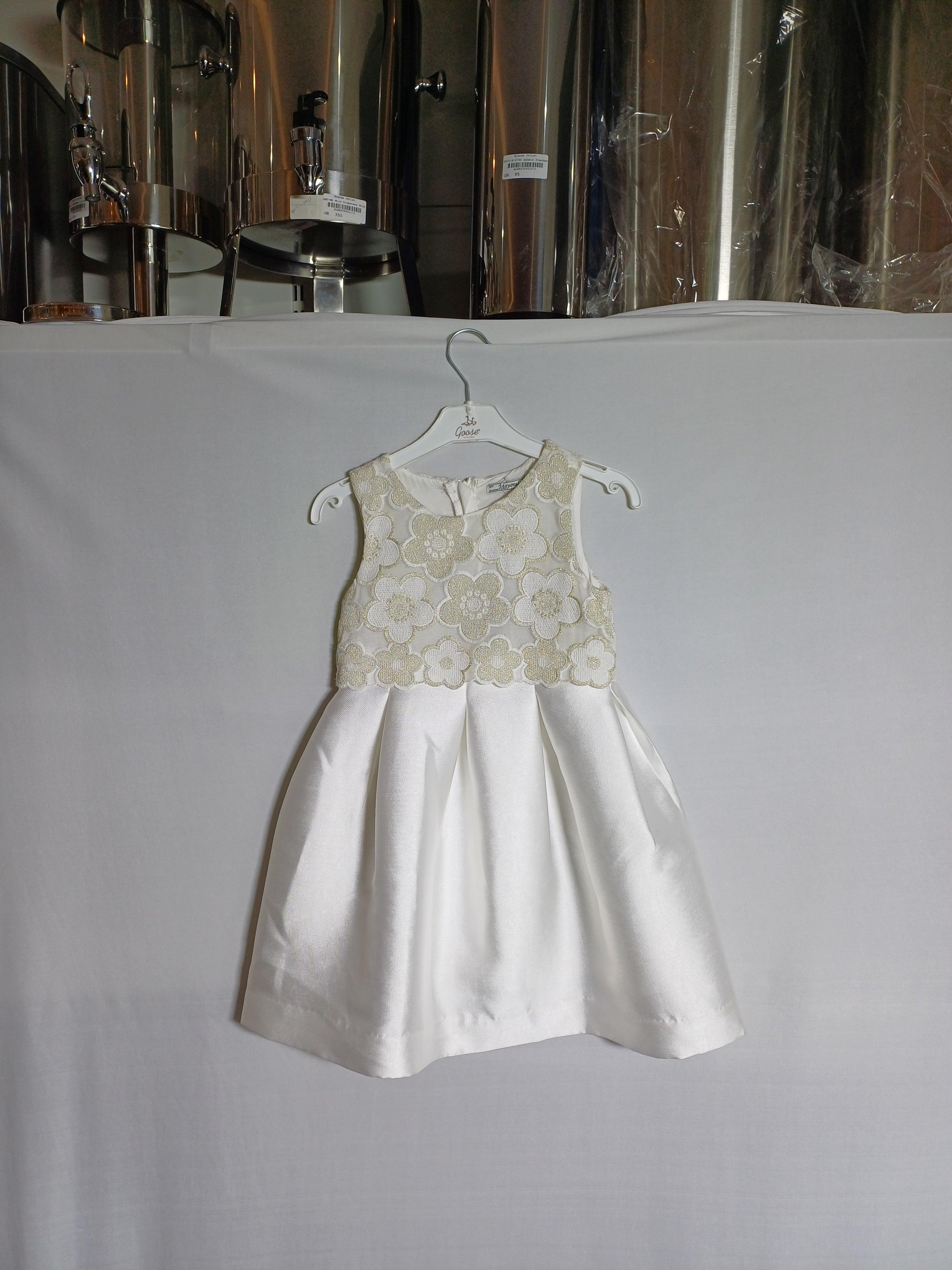 MAYORAL WHITE-7Y GIRL DRESS 3924 610005