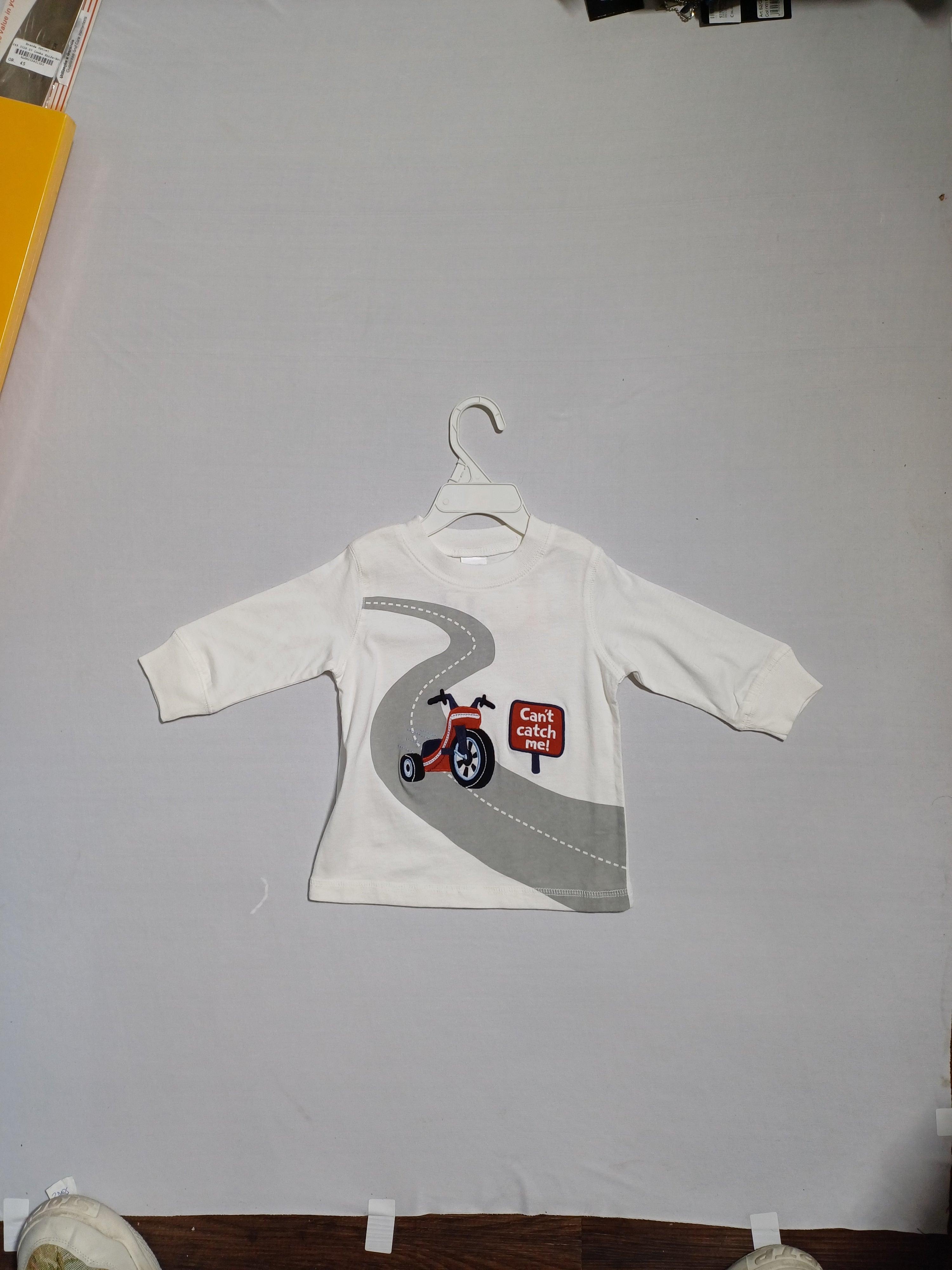 تي شيرت GYMBOREE WHITE-6-12M للأولاد مقاس L/S