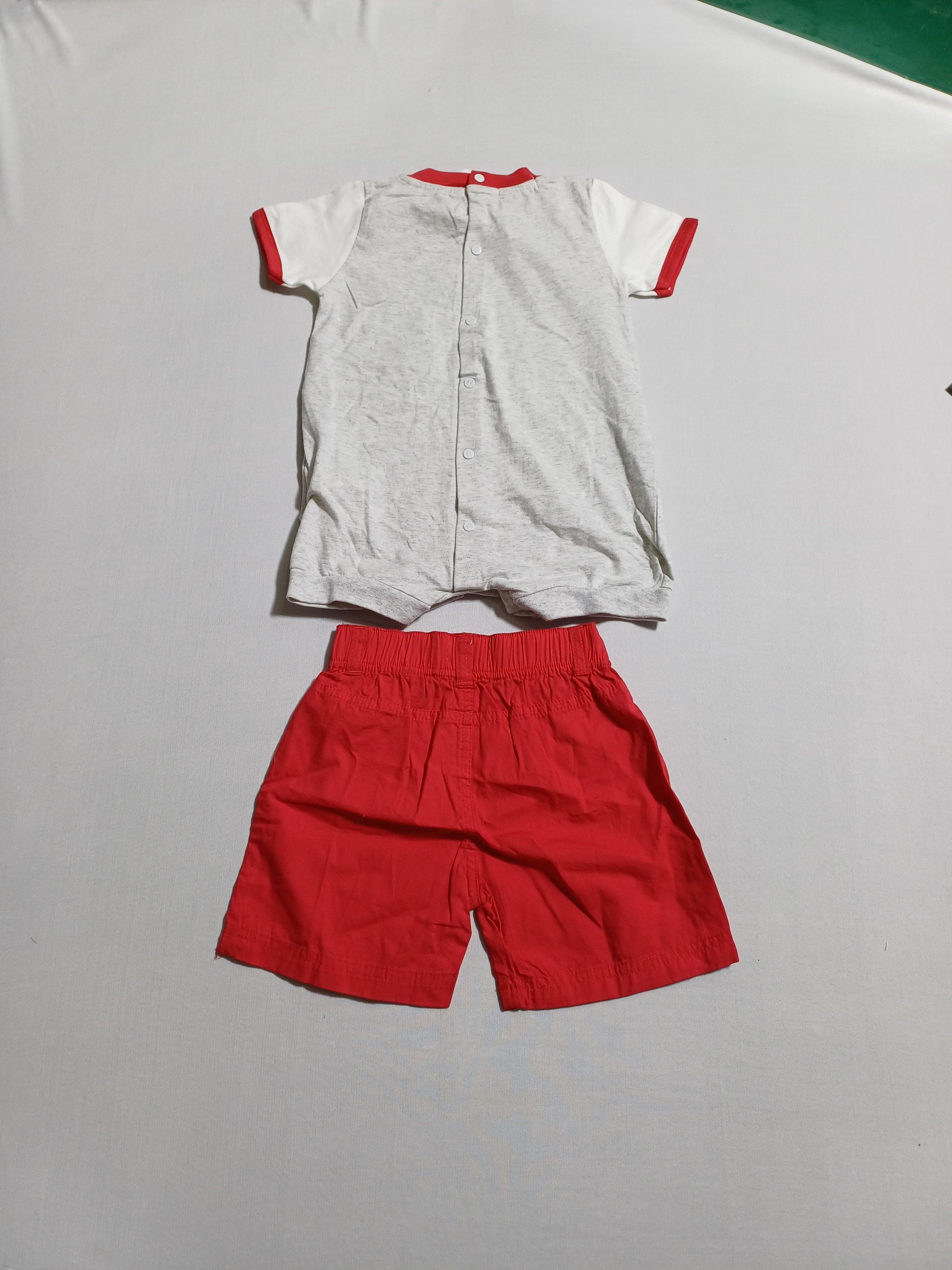 MONTEFIORE 9M 2PCS SET ROMPER+SHORTS