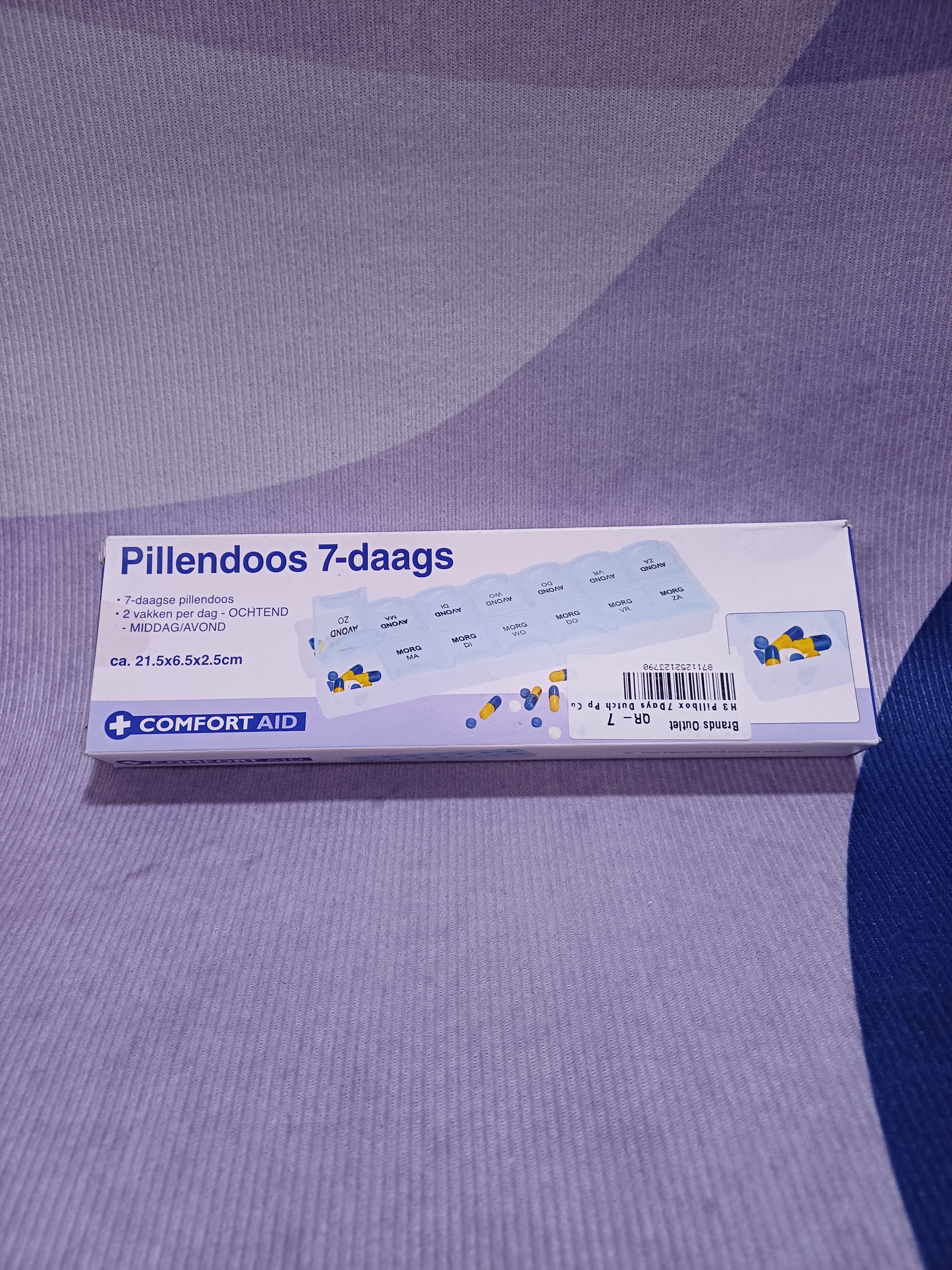 H3 Pillbox 7Days Dutch Pp Comfort Aid 21,5X6,5X2,5Cm 49G Cb